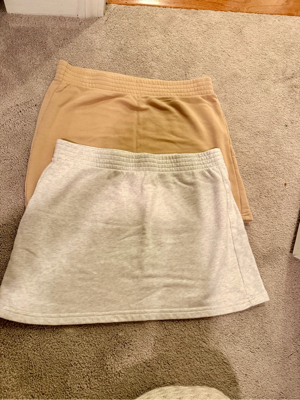 TNA Airy AF Mini Skirt Duo - Tan and Light Gray